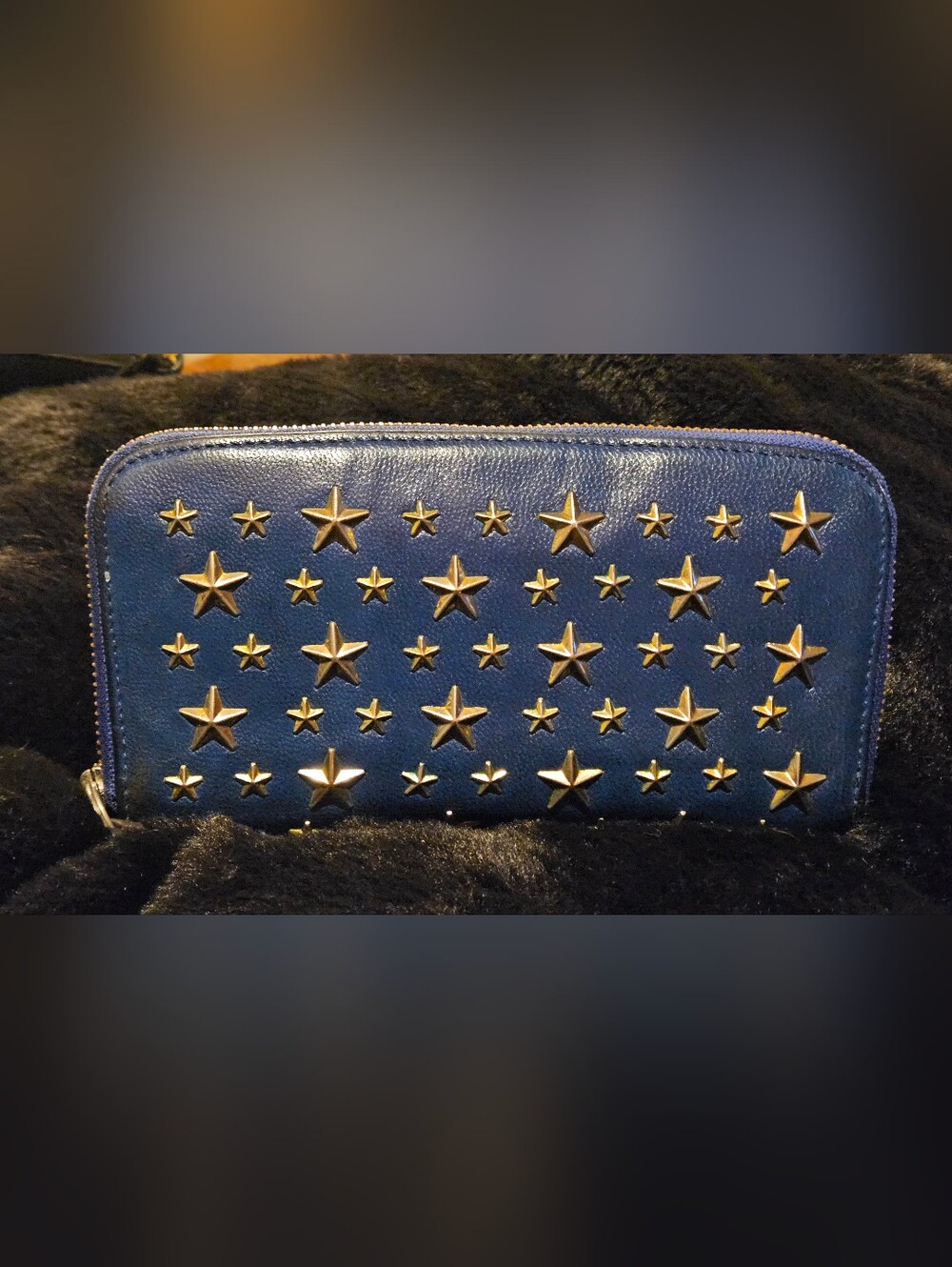 Jimmy Choo Blue Star Studded Long Wallet